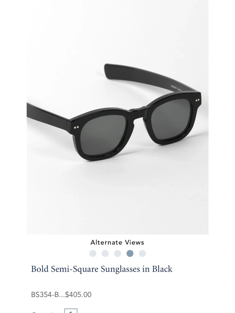 Ben Silver Charleston Bold Semi-Square Sunglasses Black